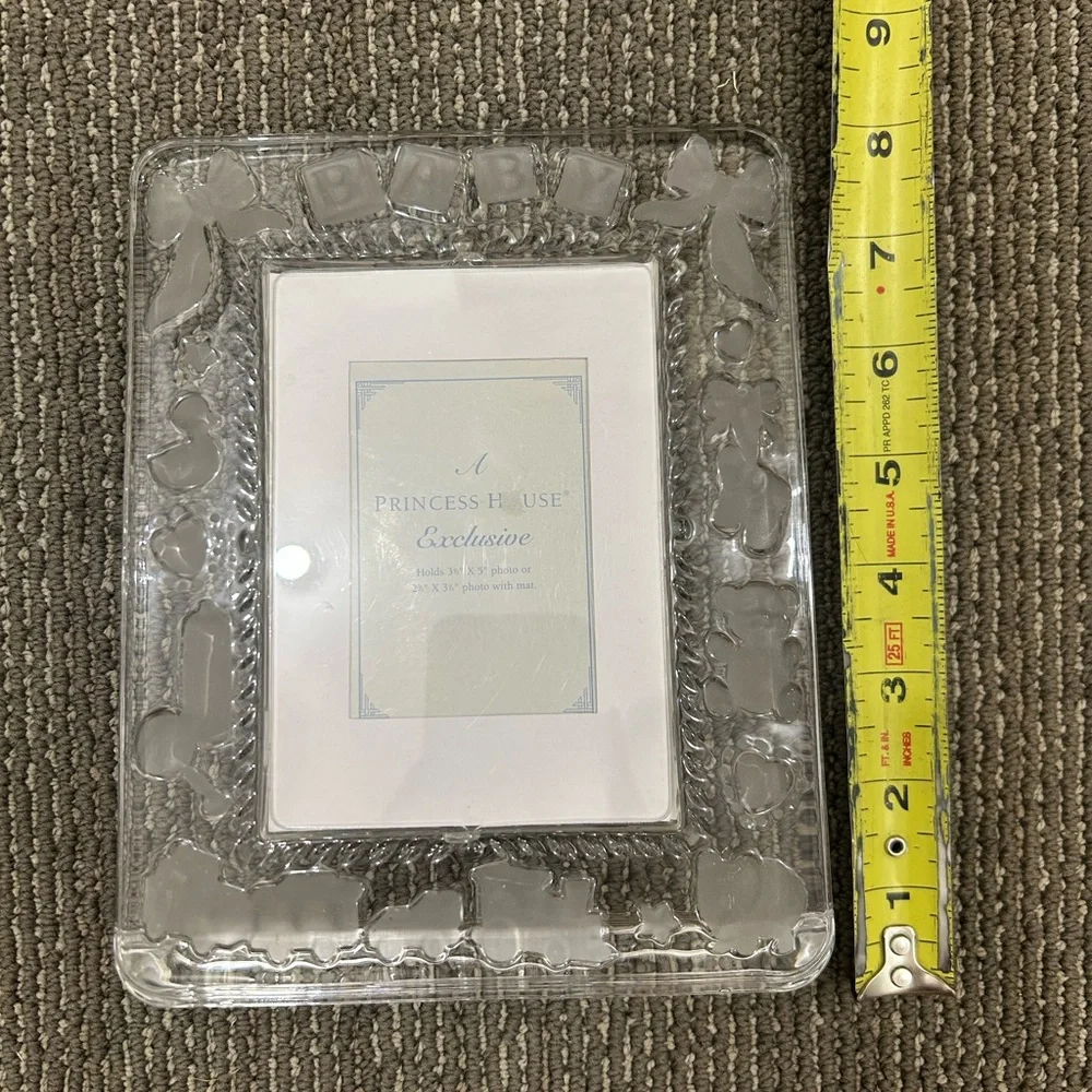 Princess House Crystal Baby Picture Frame Clear  Nursery Decor Gift - Picture 3 of 7